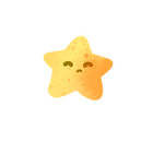 Sleepy Golden Star Sticker