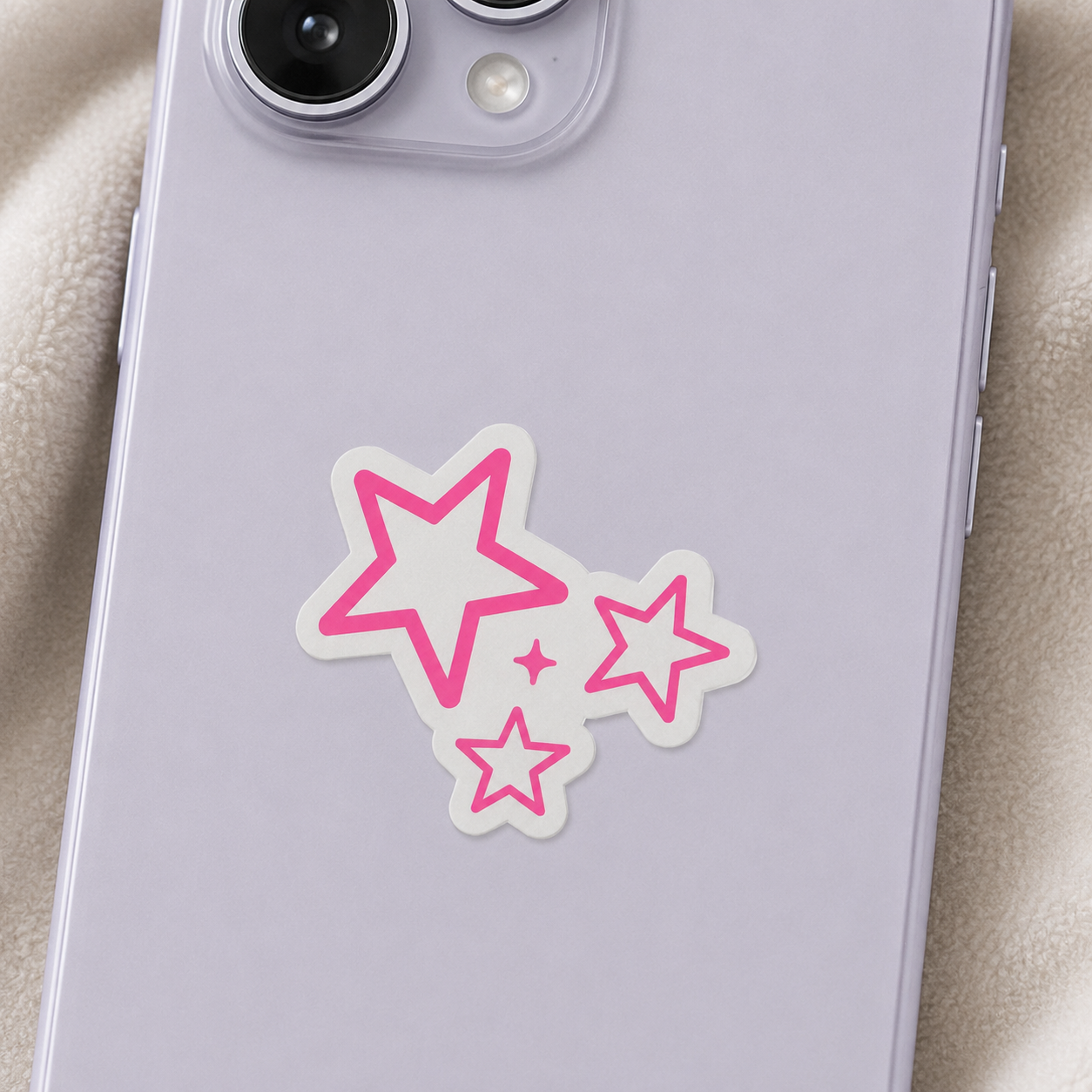 Pink Stars Vinyl Sticker