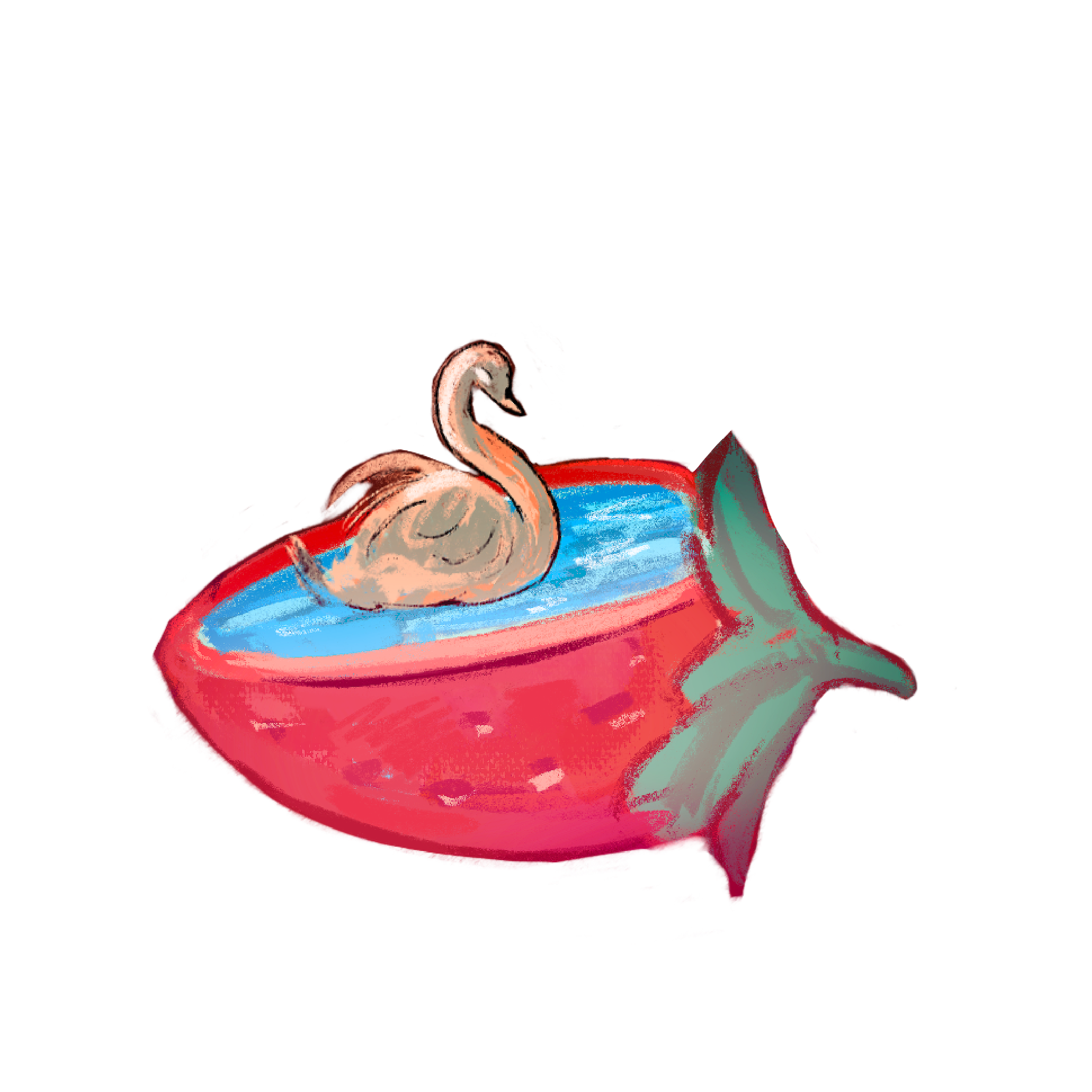 Strawberry Swan Vinyl Sticker