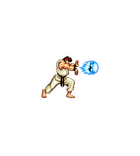 Ryu Hadouken Pixel Art Sticker