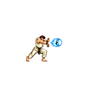 Ryu Hadouken Pixel Art Sticker
