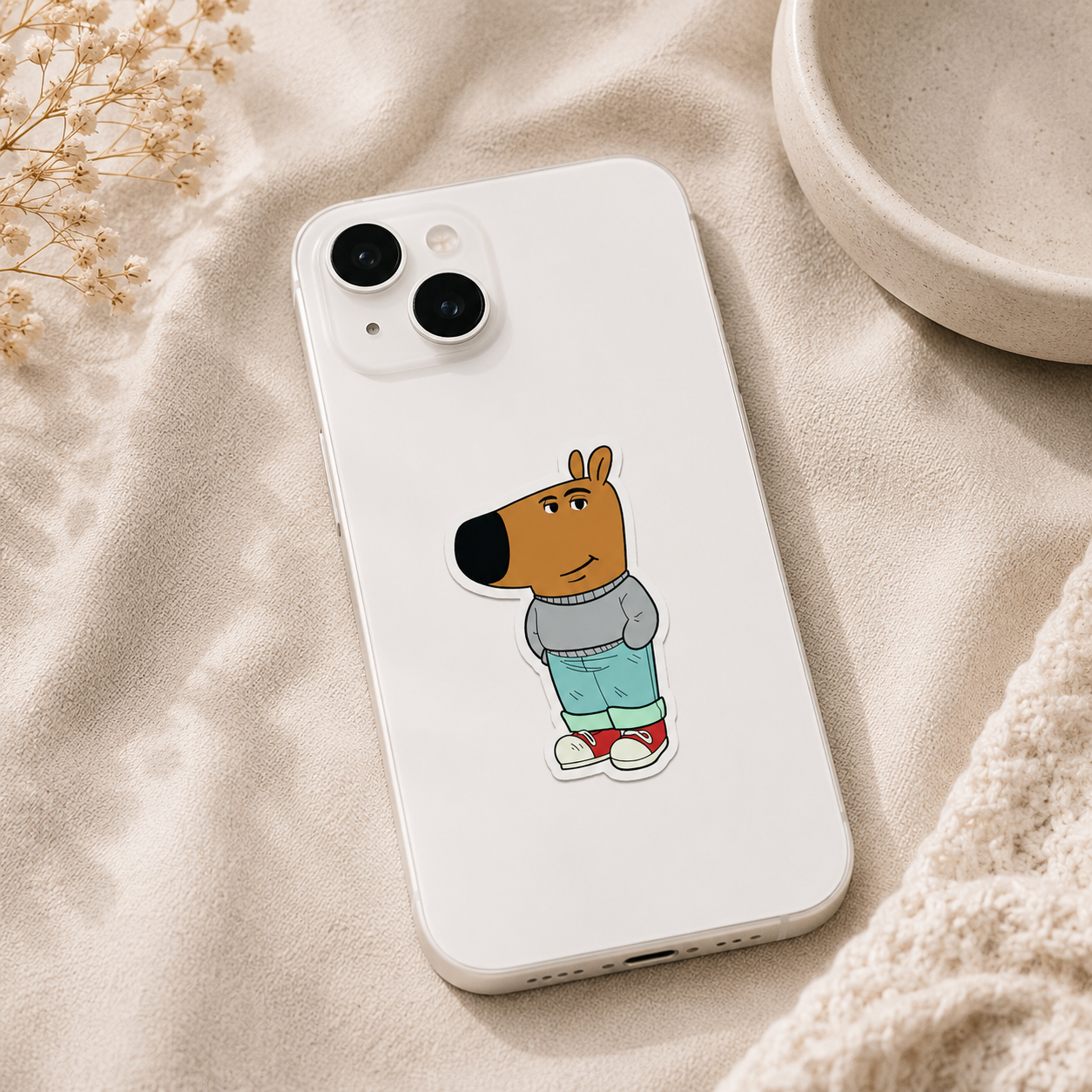 Cool Cartoon Dog Inspired Sticker