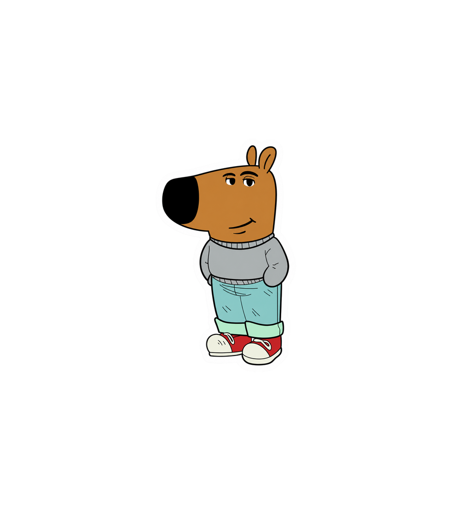 Cool Cartoon Dog Inspired Sticker