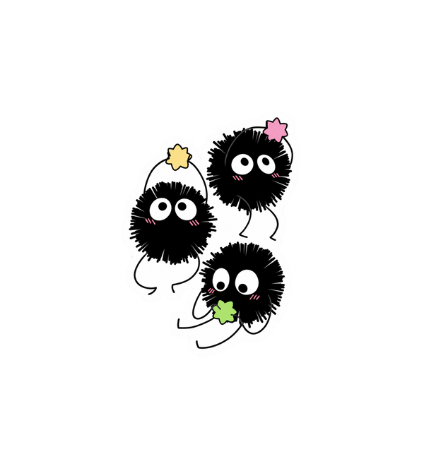 Blushing Soot Sprites Sticker