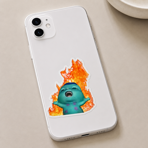 Bibble on Fire Sticker