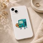 Cute Retro Game Console Robot Skateboard Sticker