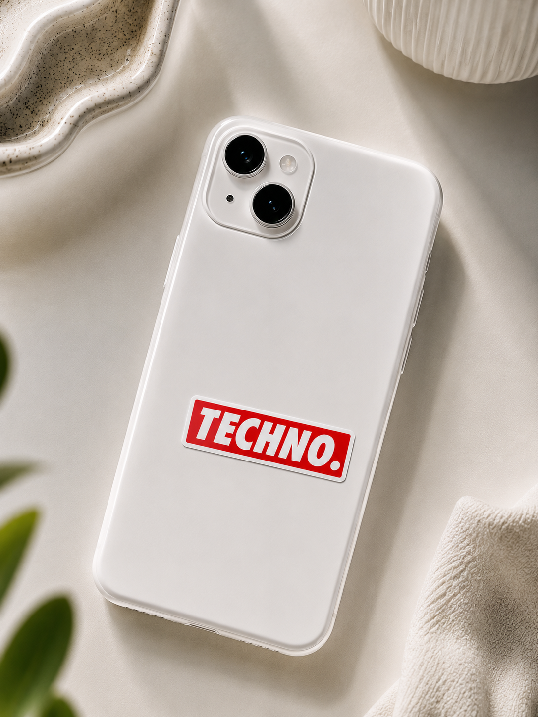 Techno Red Logo Sticker