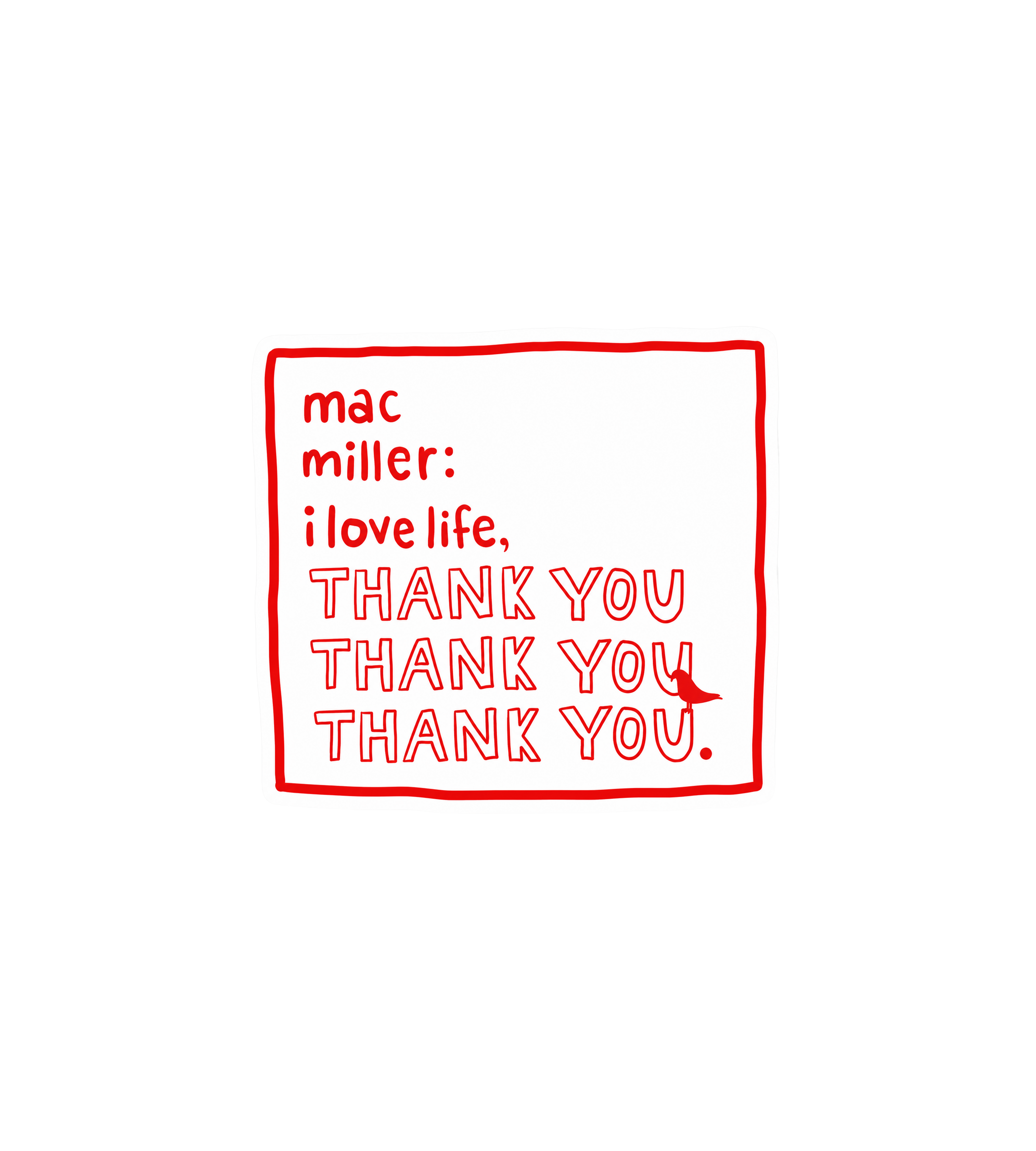 I Love Life Thank You Quote Sticker
