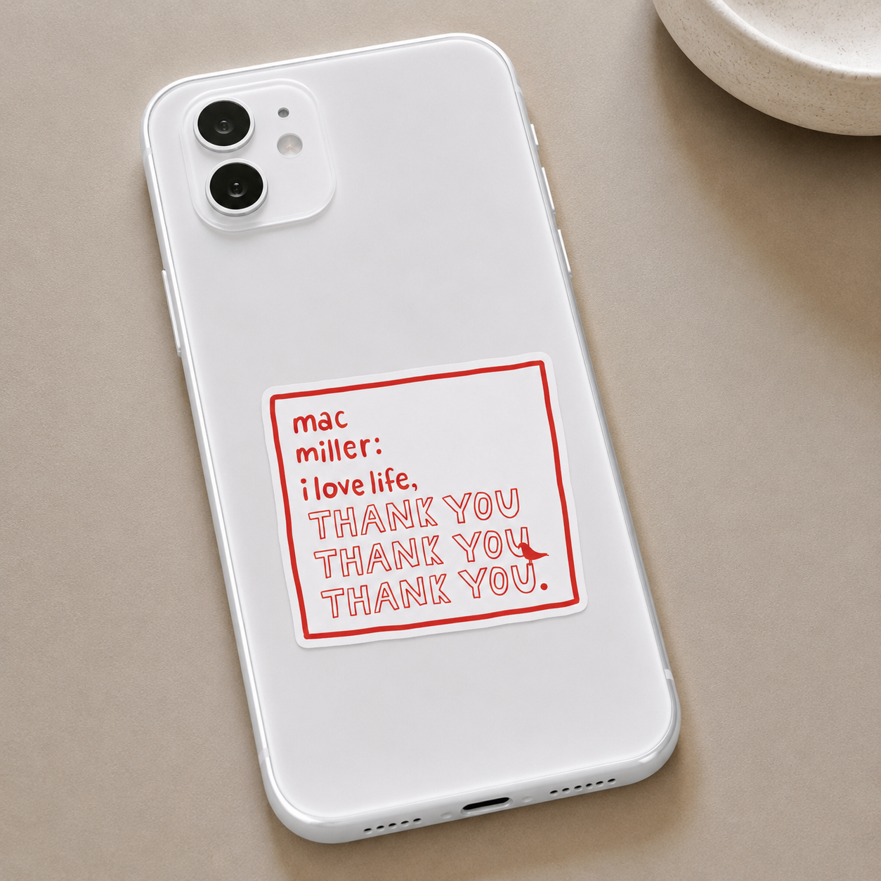 I Love Life Thank You Quote Sticker