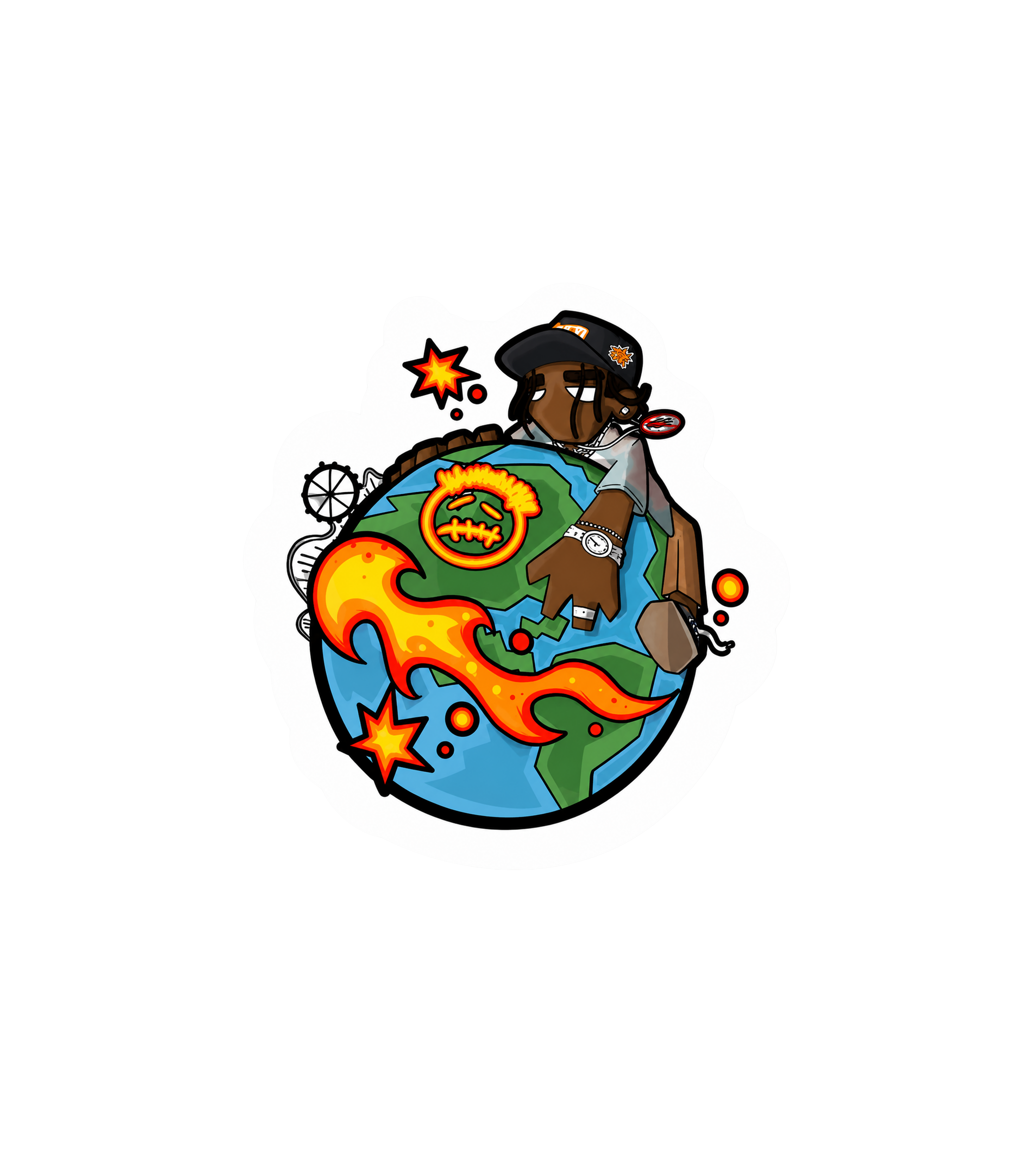 Travis Scott World Tour Cartoon Sticker