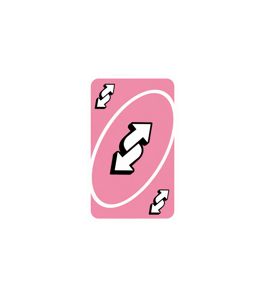 Pink UNO Reverse Card Sticker