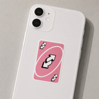 Pink UNO Reverse Card Sticker