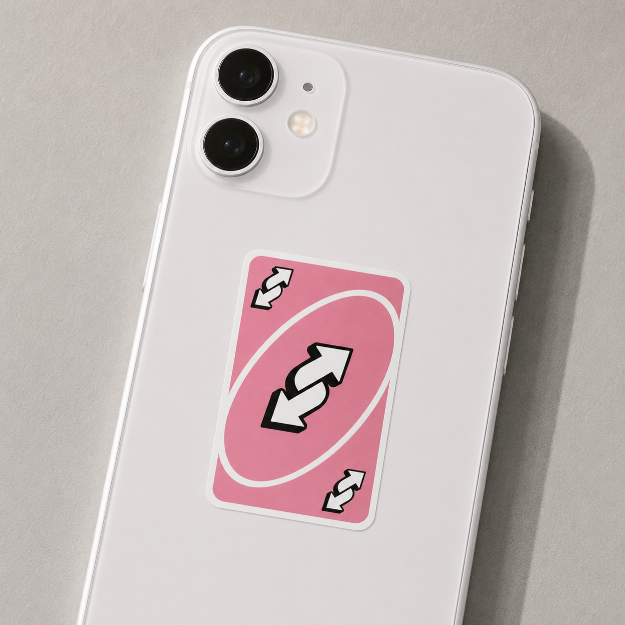 Pink UNO Reverse Card Sticker