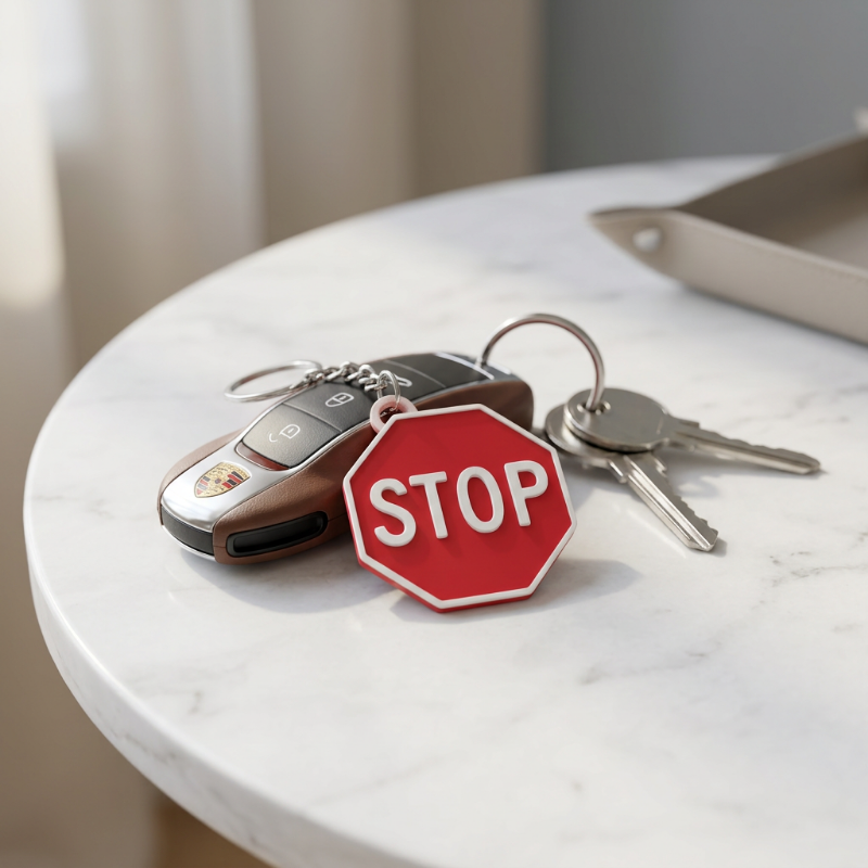 Stop Sign Keychain