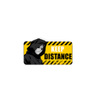 Keep Distance Warning Sticker