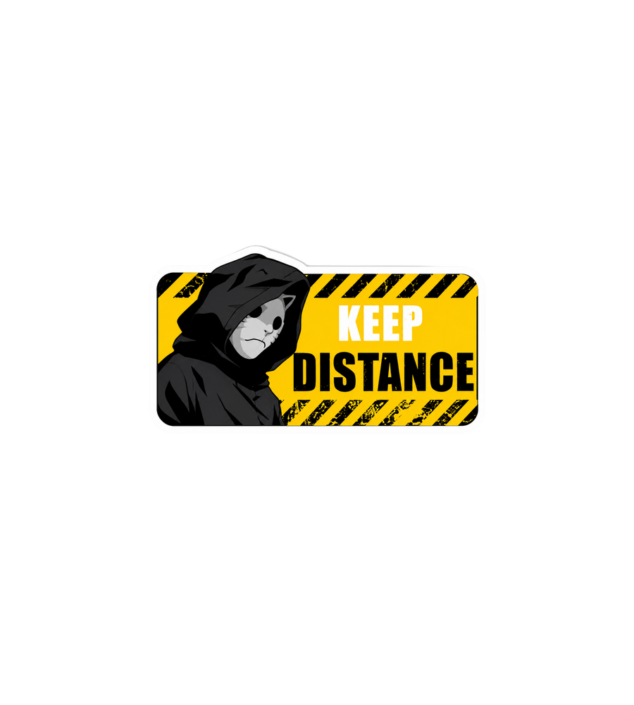 Keep Distance Warning Sticker