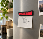 Wasted Fridge Magnet – Retro Red & Black