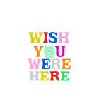 Wish You Were Here Retro Typography Sticker