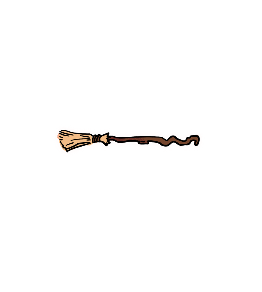 Witch Broom Sticker