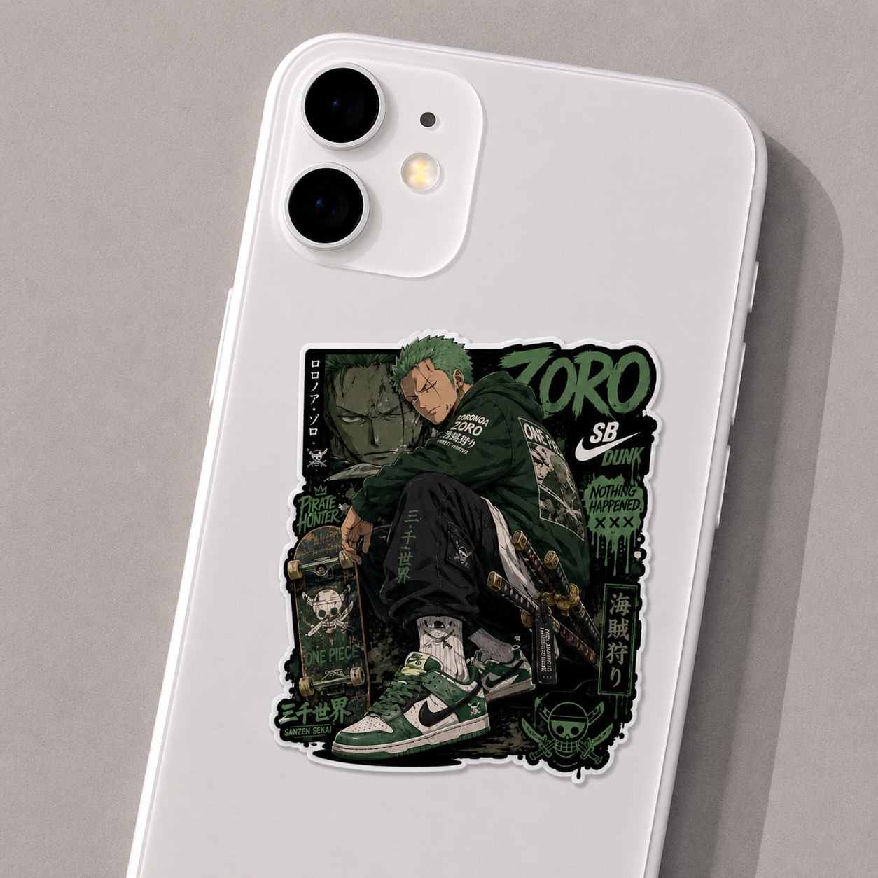 Zoro Skate Dunk Sticker