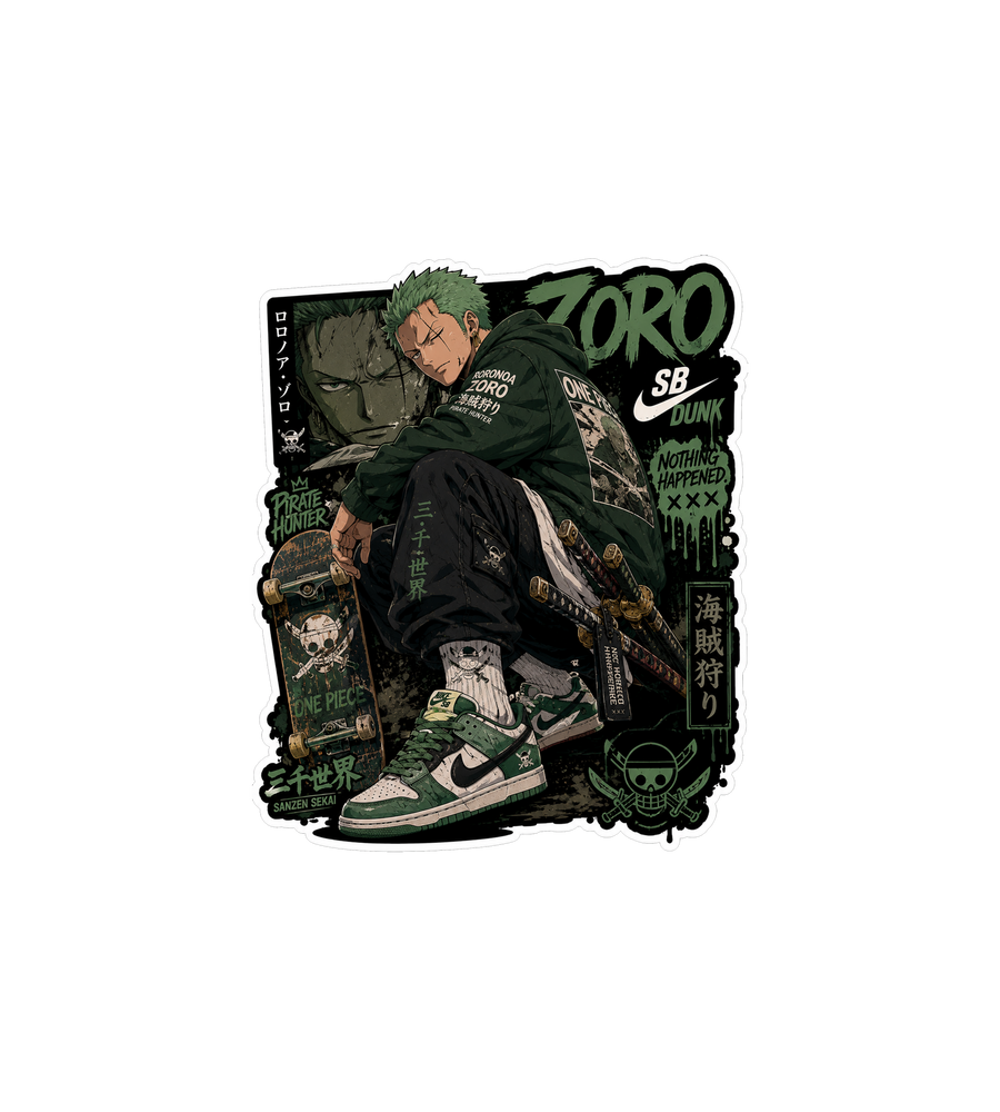 Zoro Skate Dunk Sticker