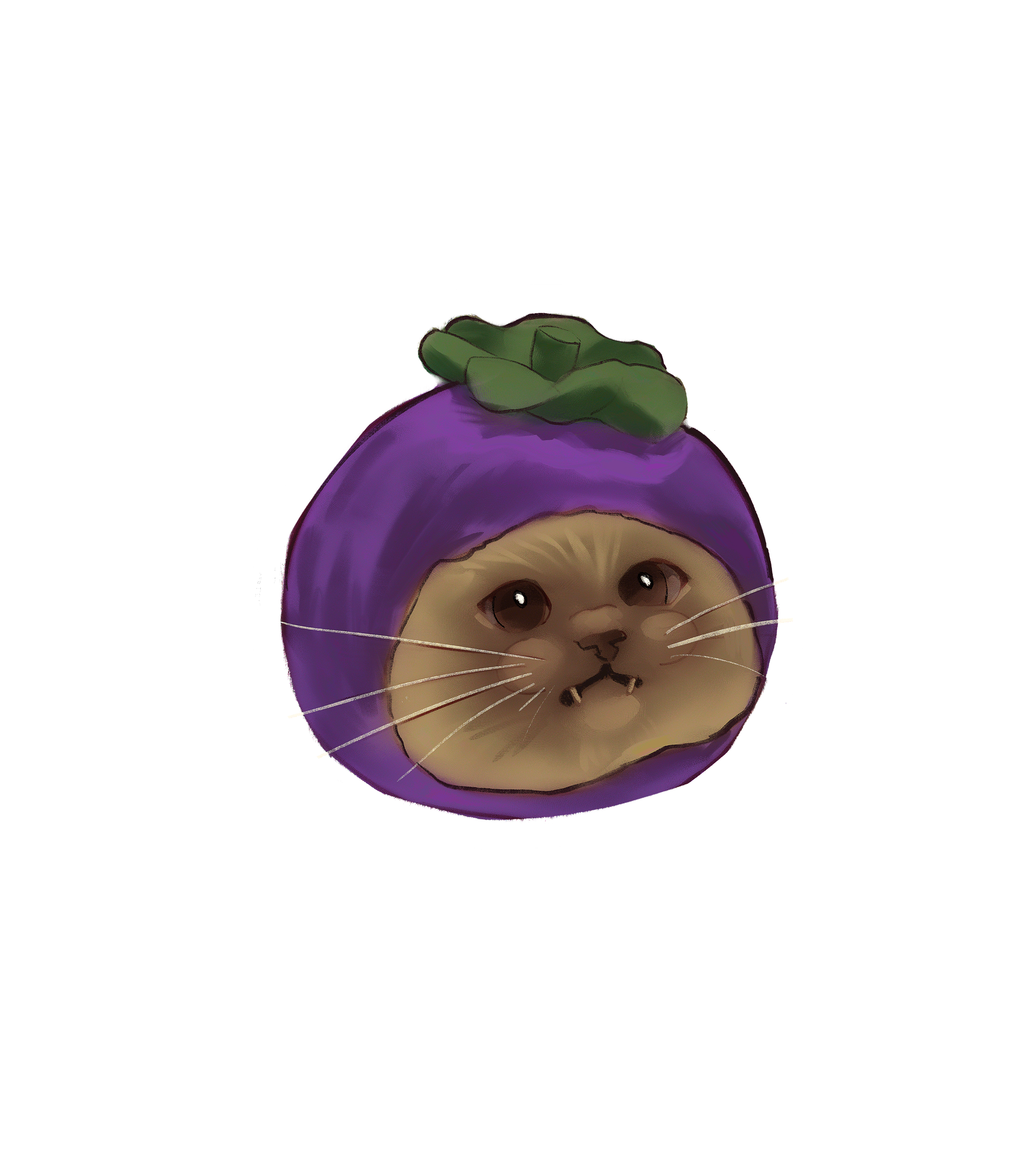 Eggplant Cat Sticker