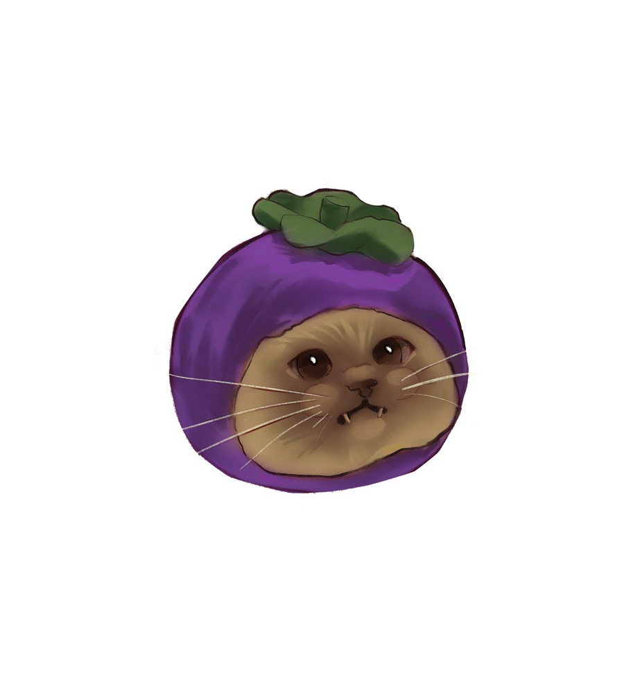 Eggplant Cat Sticker